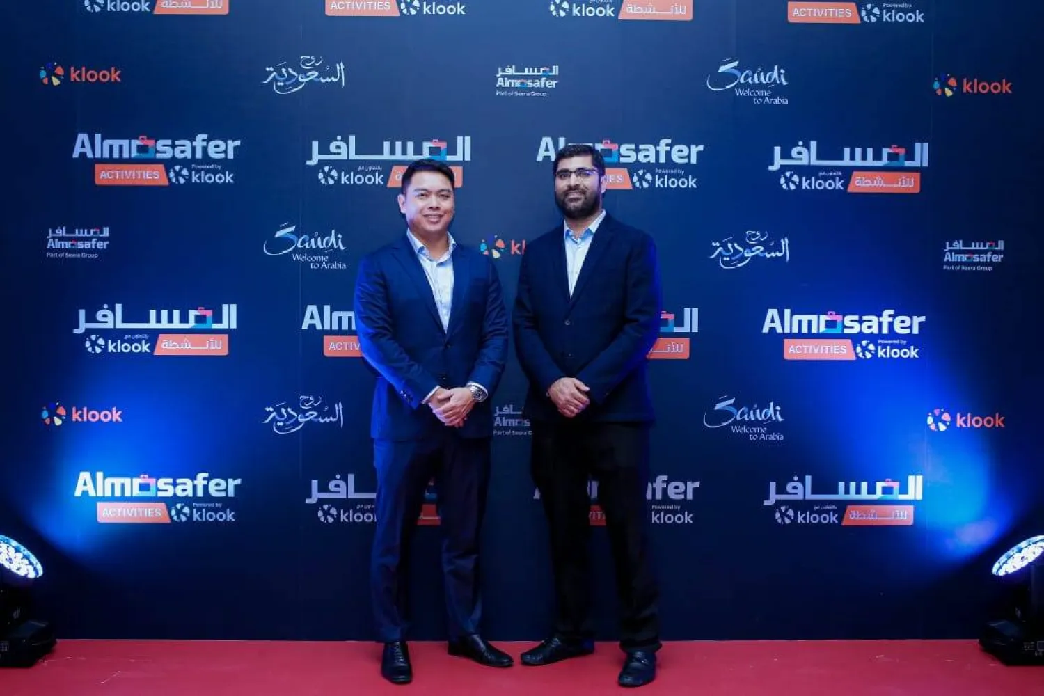 جانب من حفل إطلاق «المسافر» و«كلوك» منصة «المسافر للأنشطة» أمس بالرياض (الشرق الأوسط)