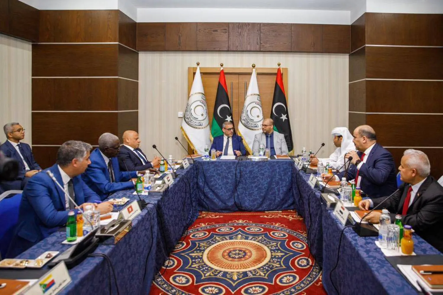 جانب من اجتماع المشري مع بعض السفراء العرب في طرابلس (مجلس الدولة)