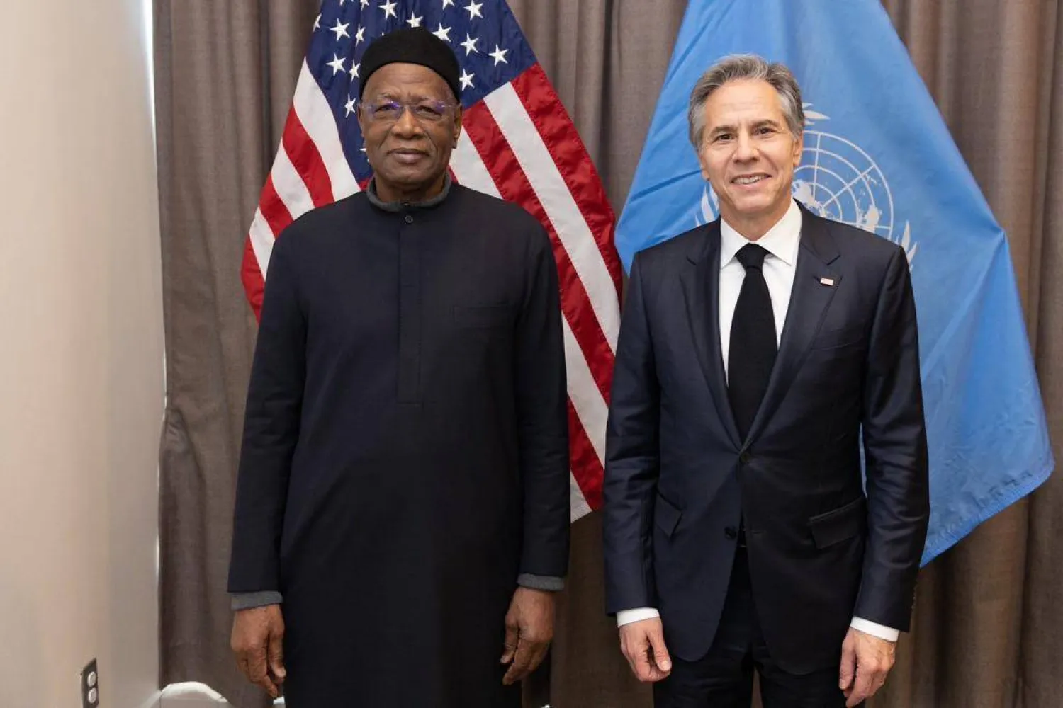 باتيلي في لقاء سابق مع وزير الخارجية الأميركي أنتوني بلينكن بمقر الأمم المتحدة (البعثة الأممية)