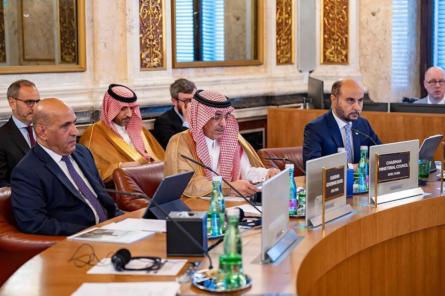 وزير المالية السعودي خلال مشاركته في المنتدى بفيينا (واس)