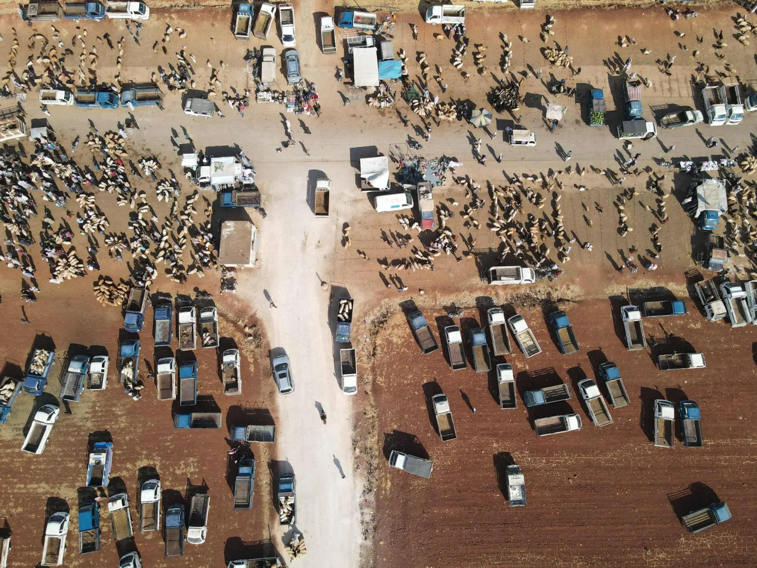 لقطة جوية لشمال غربي إدلب (أ.ف.ب)