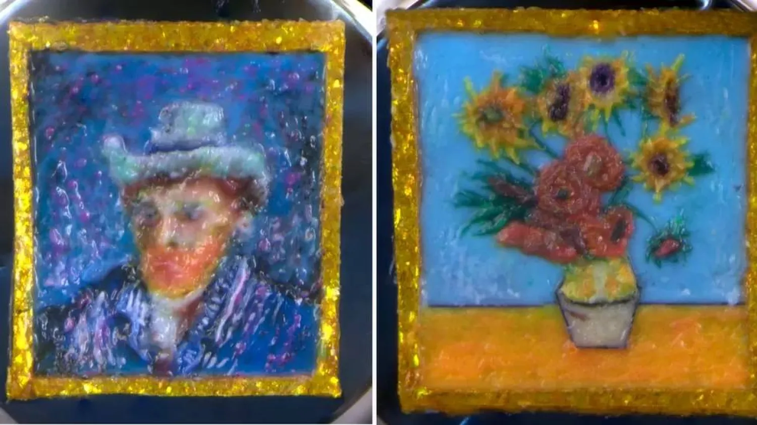 صورة فان غوخ الذاتية وعباد الشمس من بين الأعمال المرسومة داخل الساعة (ديفيد ليندون)