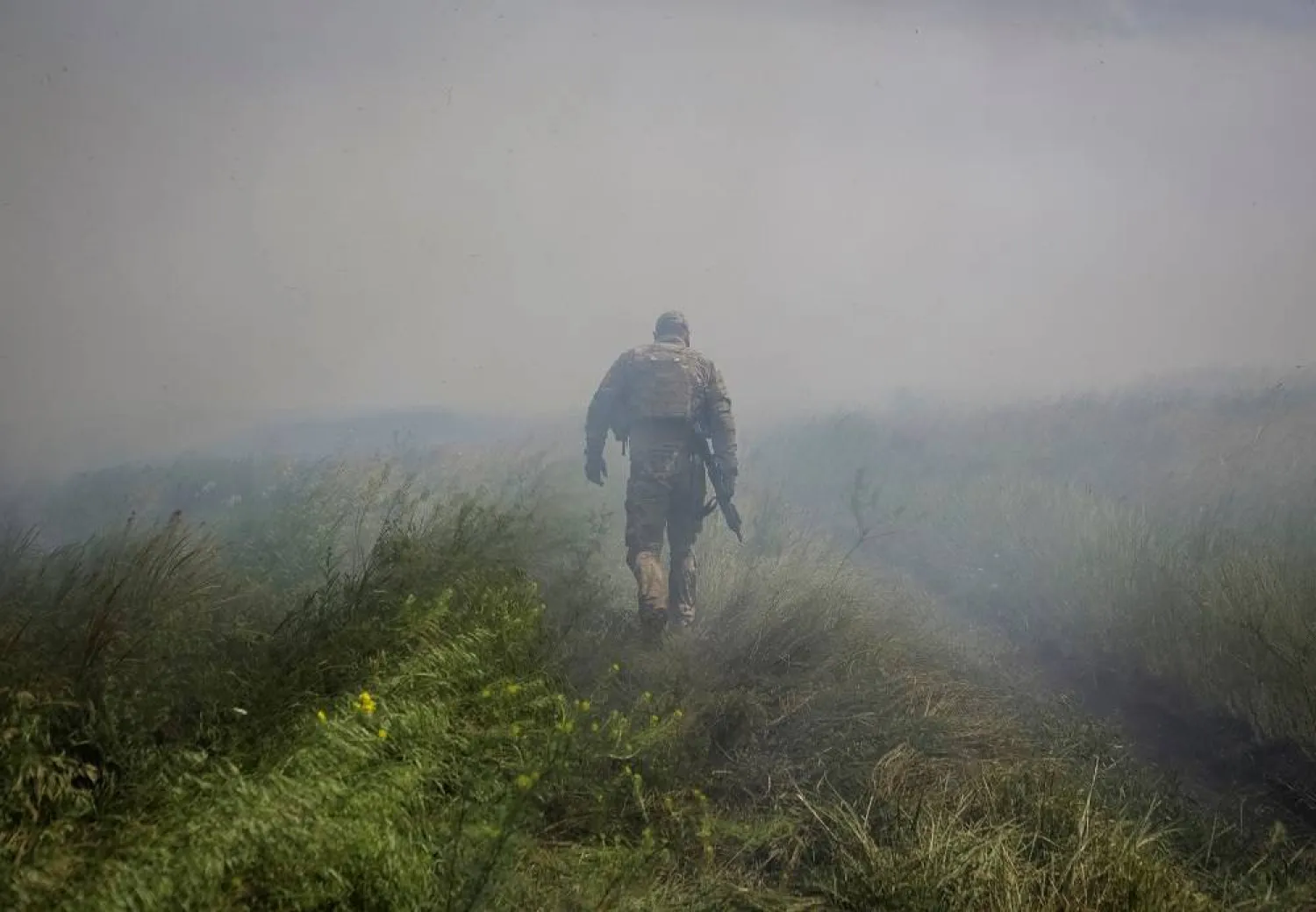 A Ukrainian service member is seen, amid Russia's attack on Ukraine, near the front line near the newly liberated village Neskuchne in Donetsk region, Ukraine June 13, 2023. (Reuters) 