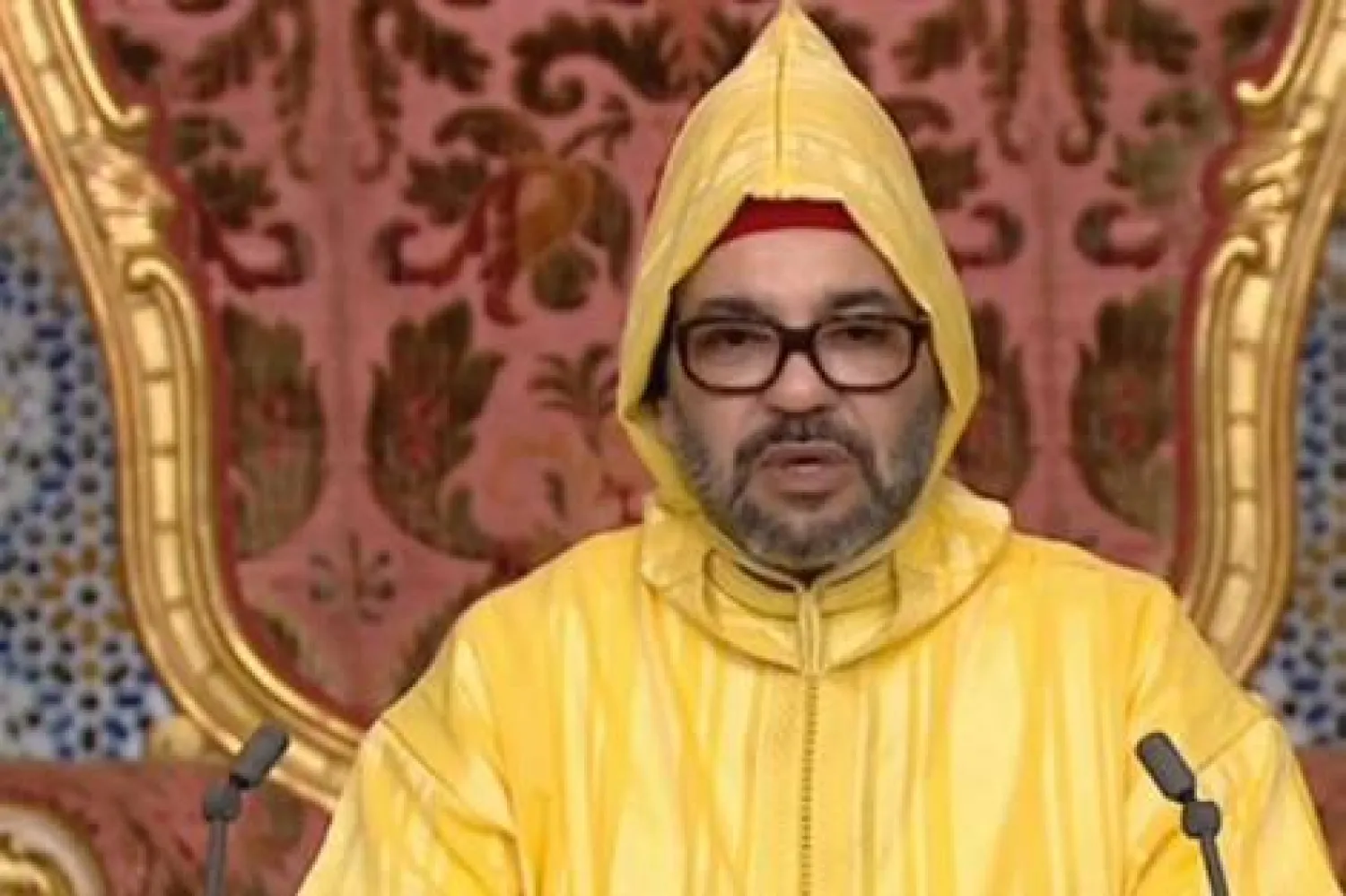 الملك محمد السادس خلال توجيهه خطاباً للشعب المغربي في إحدى المناسبات السابقة (ماب)