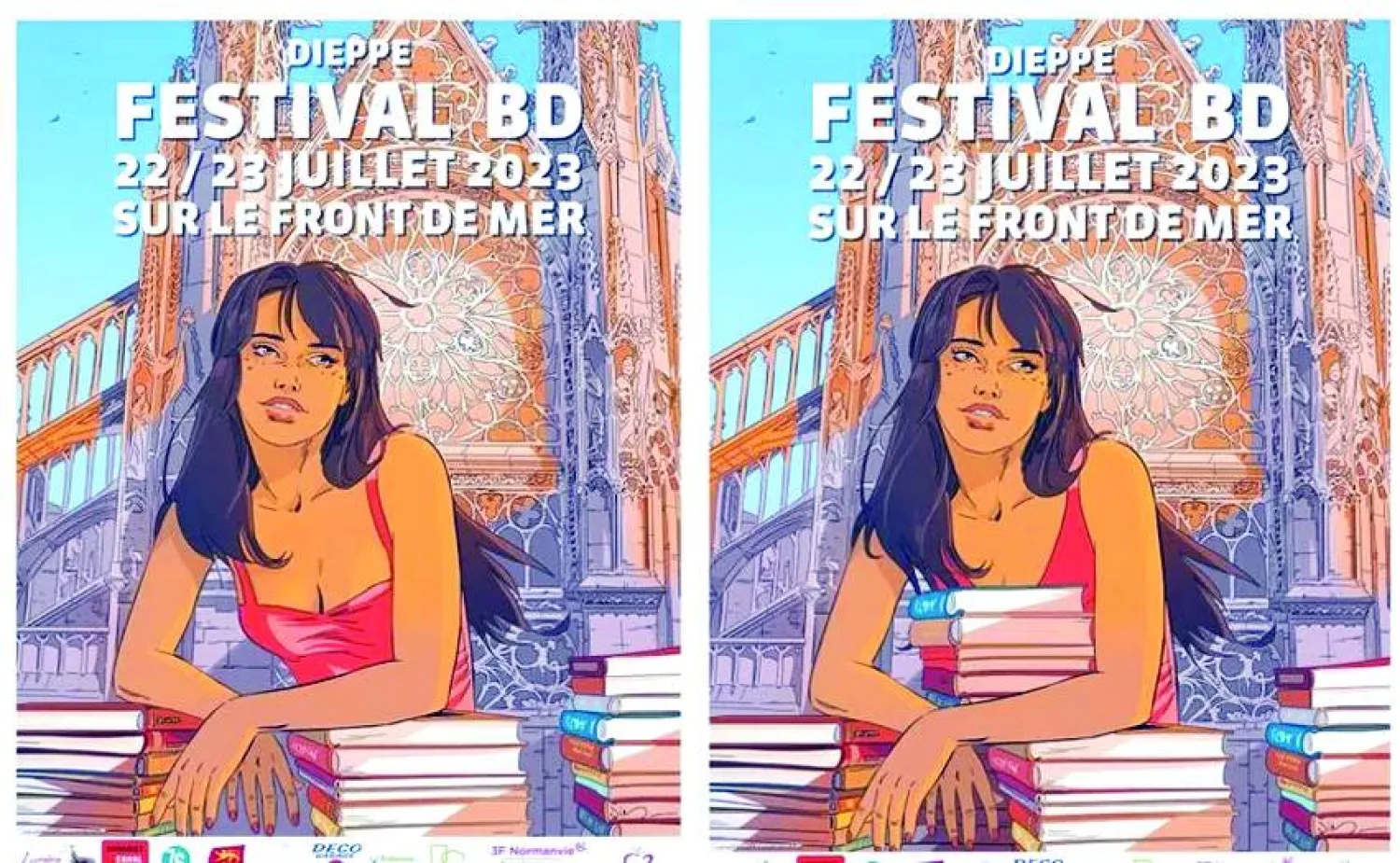 الملصق قبل وبعد التعديل (مهرجان دييب)