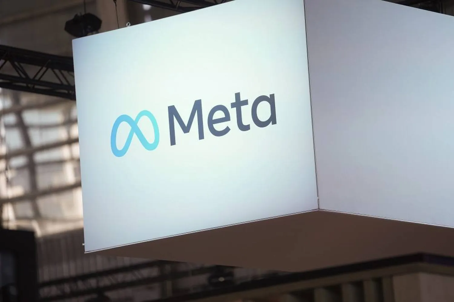The Meta logo is seen at the Vivatech show in Paris, France, June 14, 2023. (AP)