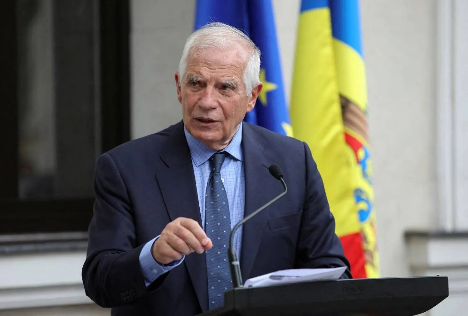 High Representative of the European Union for Foreign Affairs and Security Policy Josep Borrell delivers a speech during a ceremony opening EU's Partnership Mission in Chisinau, Moldova, May 31, 2023. (Reuters)