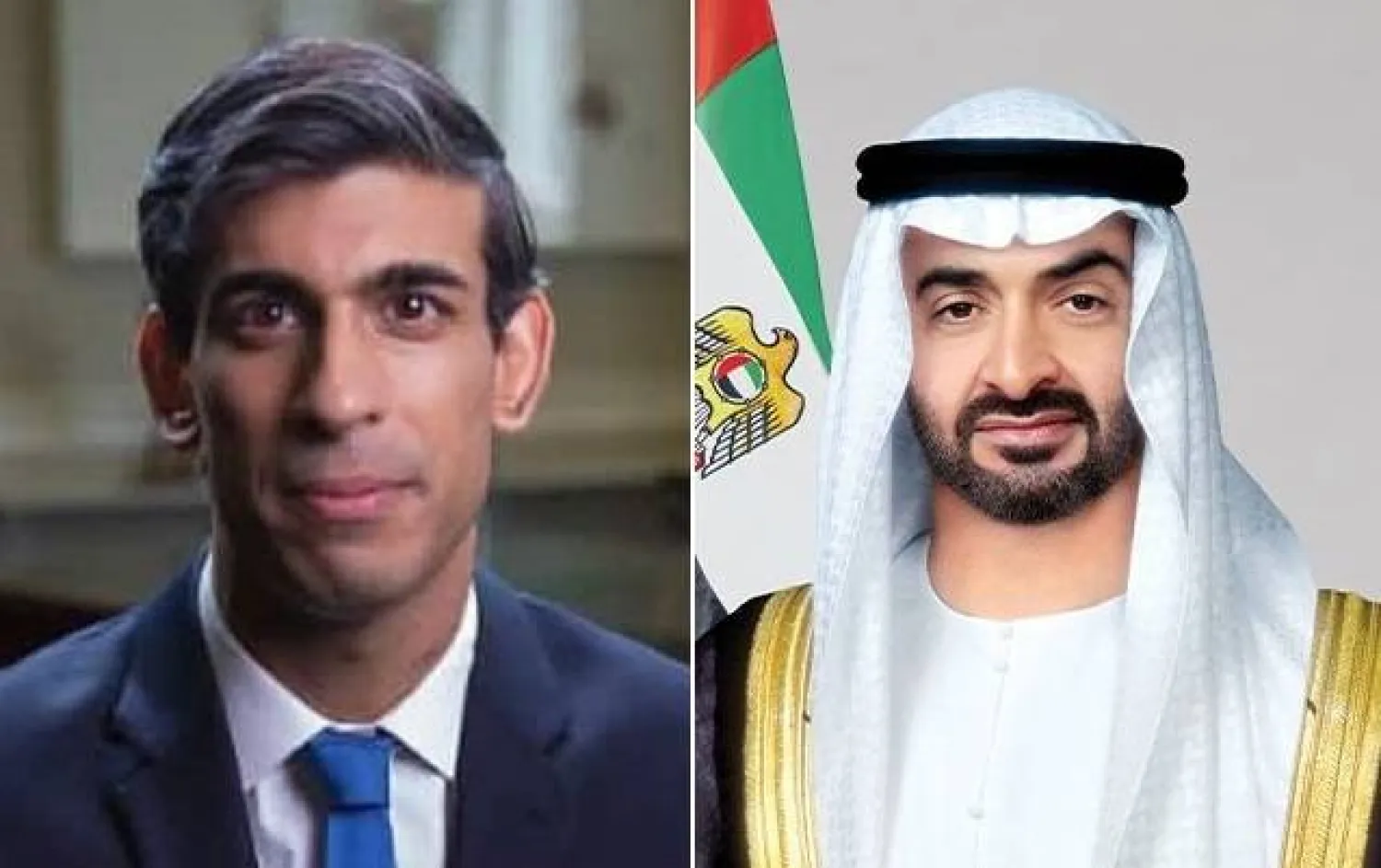 الشيخ محمد بن زايد رئيس دولة الإمارات وريشي سوناك رئيس الوزراء البريطاني