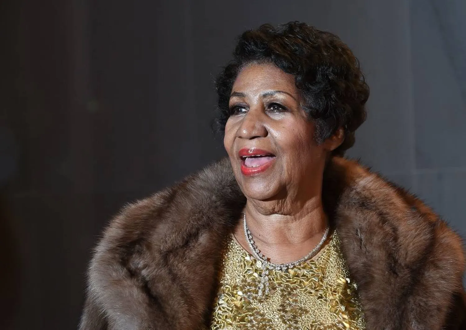 US singer Aretha Franklin poses on the red carpet before the 38th Annual Kennedy Center Honors in Washington, DC, on December 6, 2015. (AFP)