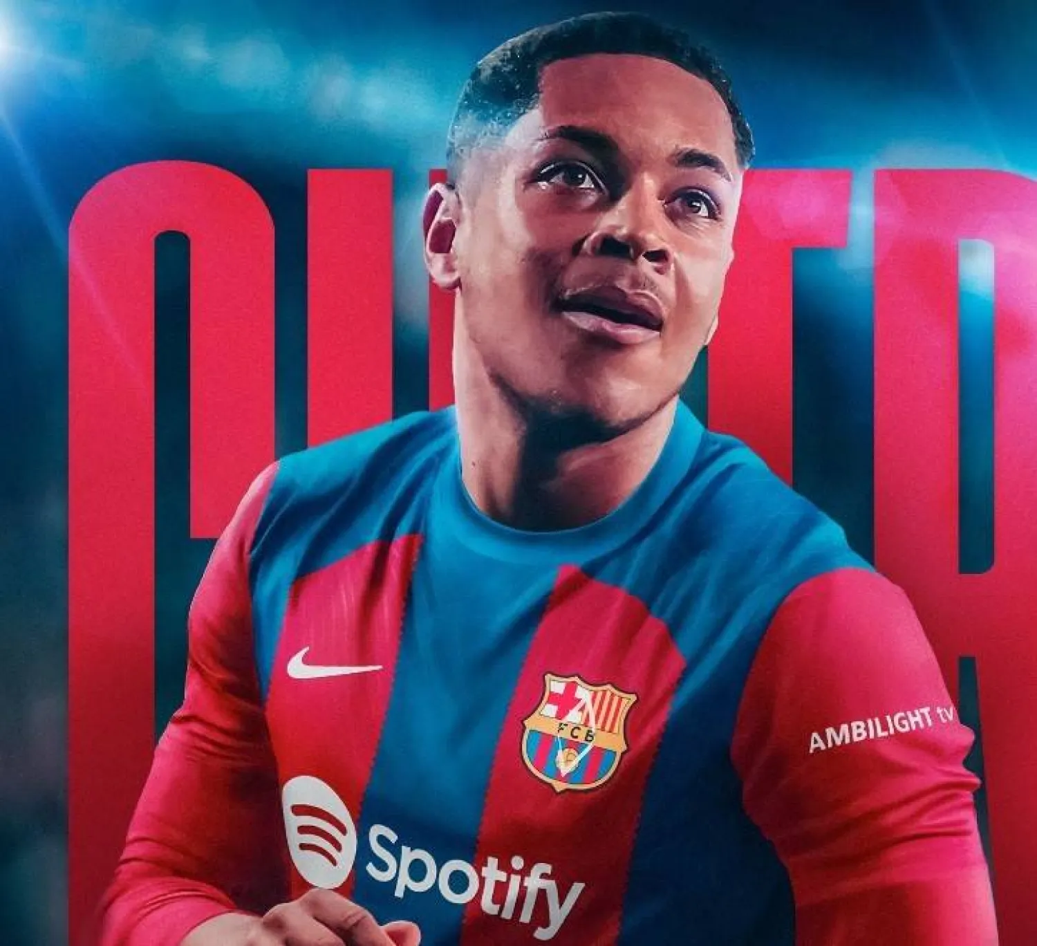 صورة للمهاجم البرازيلي خلال إعلان التعاقد (برشلونة)