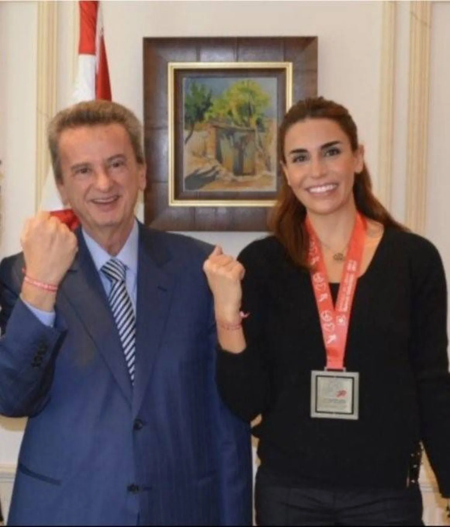 رياض سلامة ومساعدته ماريان الحويك (تويتر)