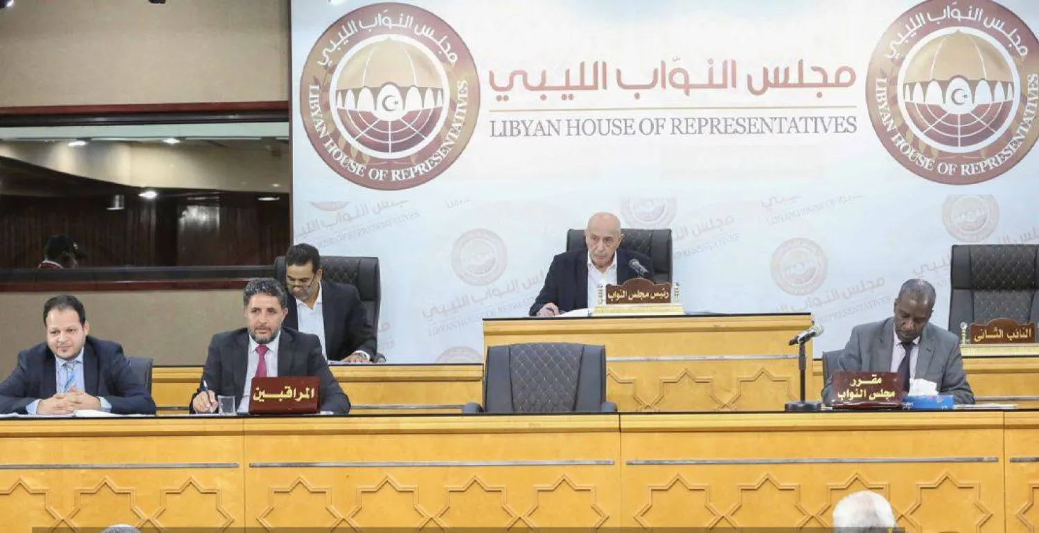 عقيلة صالح خلال ترؤسه جلسة لمجلس النواب (المجلس)