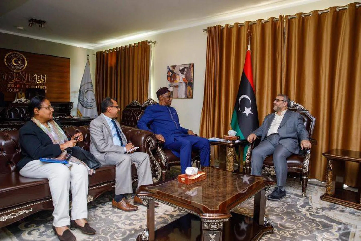 المشري مستقبلاً باتيلي في المجلس الأعلى للدولة (المجلس)