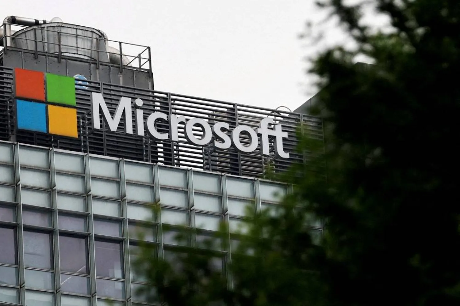 Logo of Microsoft is pictured on its office building in Beijing, China May 25, 2023. (Reuters)
