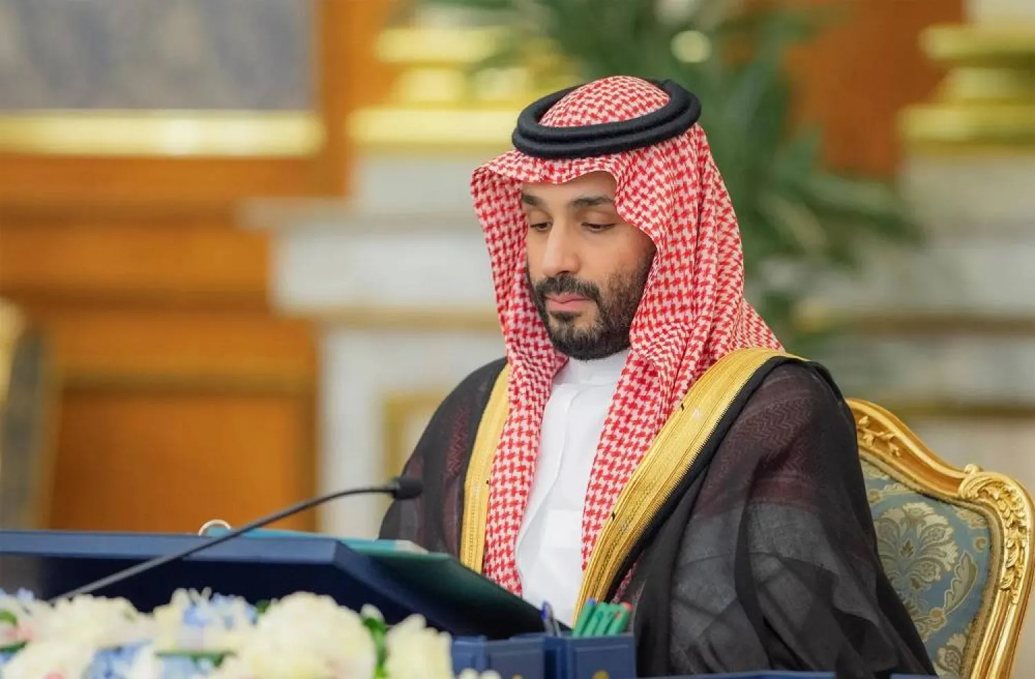 Prince Mohammed bin Salman, Crown Prince and Prime Minister, chairs the cabinet meeting in Jeddah. (SPA)