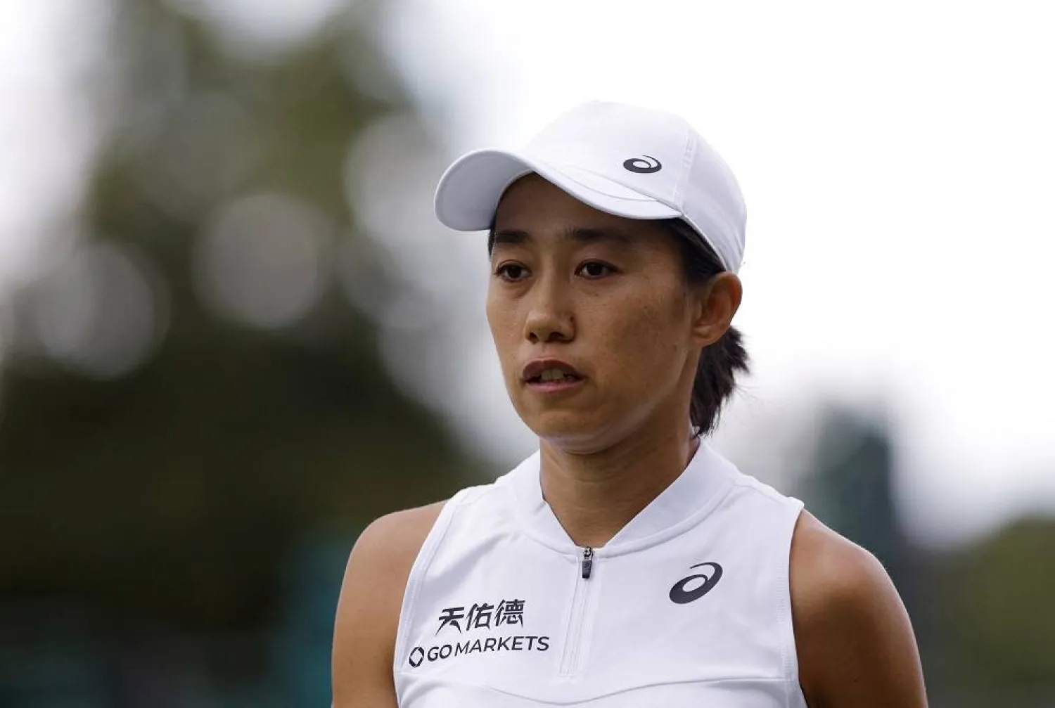  Tennis - Wimbledon - All England Lawn Tennis and Croquet Club, London, Britain - July 5, 2023 China's Shuai Zhang reacts during her first round match against Croatia's Donna Vekic. (Reuters)