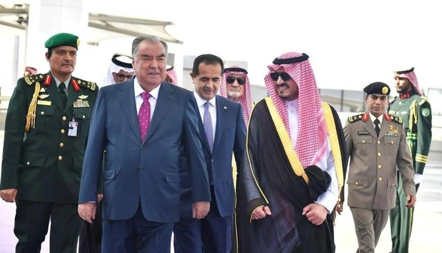 President of Tajikistan Emomali Rahmon arrives in Jeddah. (SPA)