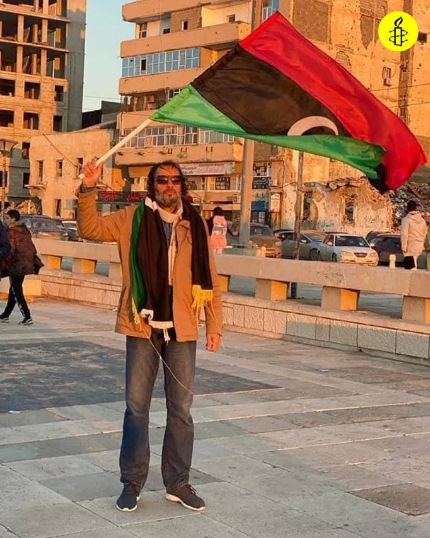 صورة نشرتها منظمة العفو الدولية للناشط السياسي والأكاديمي الليبي بلقاسم الجارد