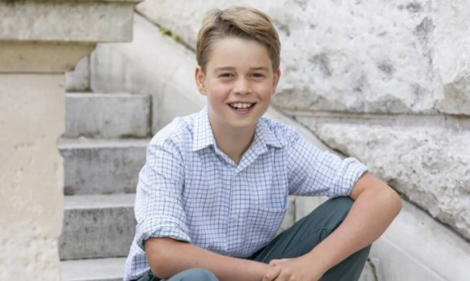 Britain's Prince George poses in this undated handout picture issued by Kensington Palace ahead of his tenth birthday, in Windsor, Britain, and released on July 21, 2023. Millie Pilkington/Kensington Palace/PA Wire/Handout via REUTERS 