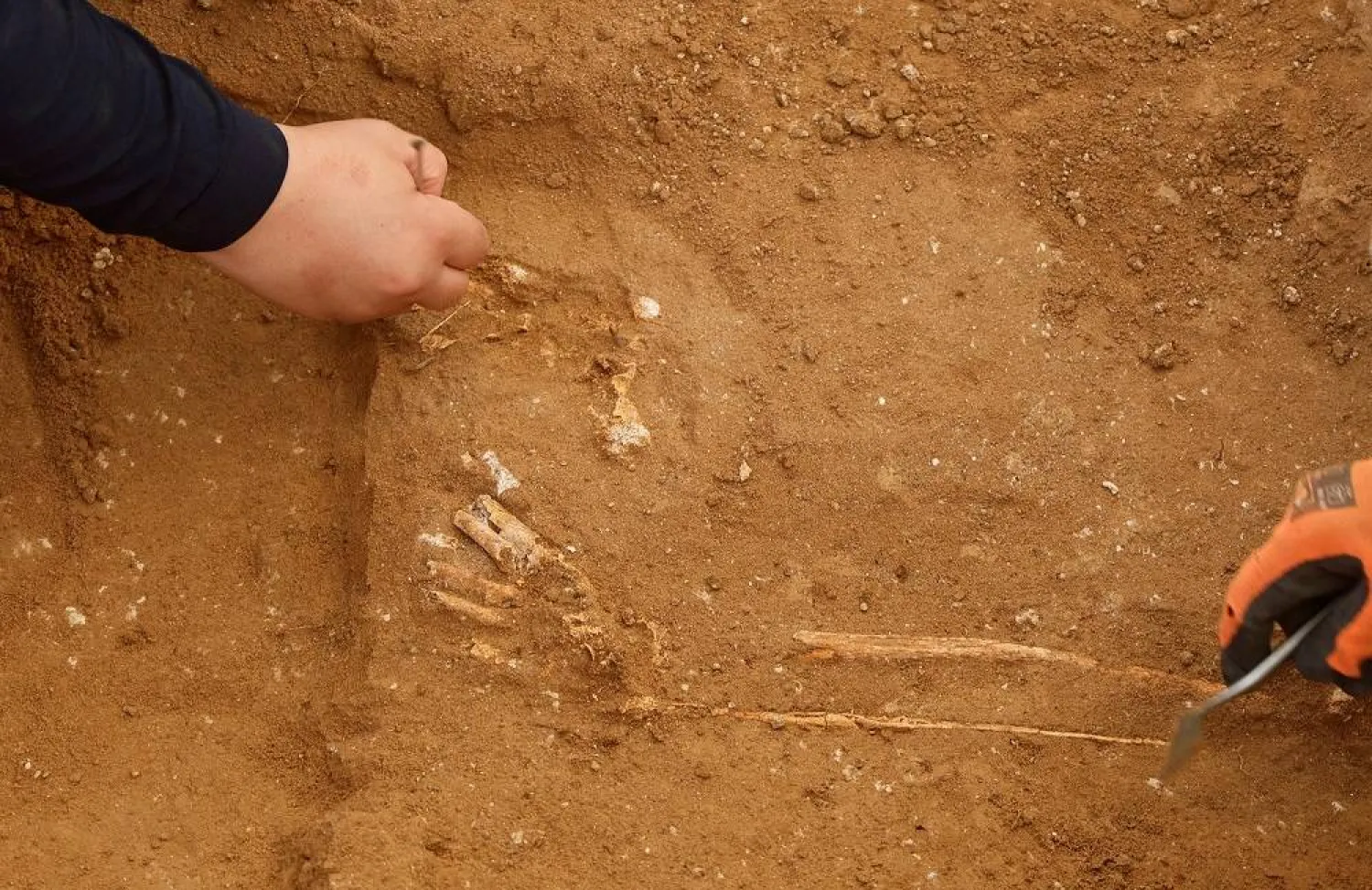 Palestinian engineers work in a Roman-era cemetery in Gaza, July 23, 2023. (Reuters)