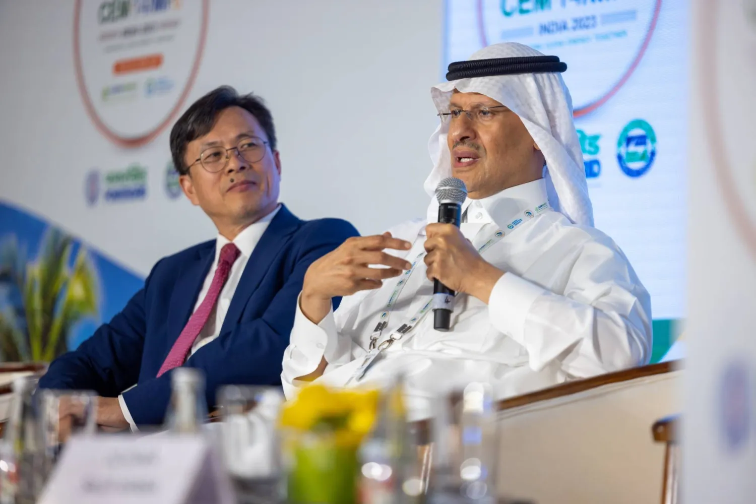 الأمير عبد العزيز بن سلمان خلال كلمته في اجتماع وزراء الطاقة لـ«مجموعة العشرين» (الشرق الأوسط)