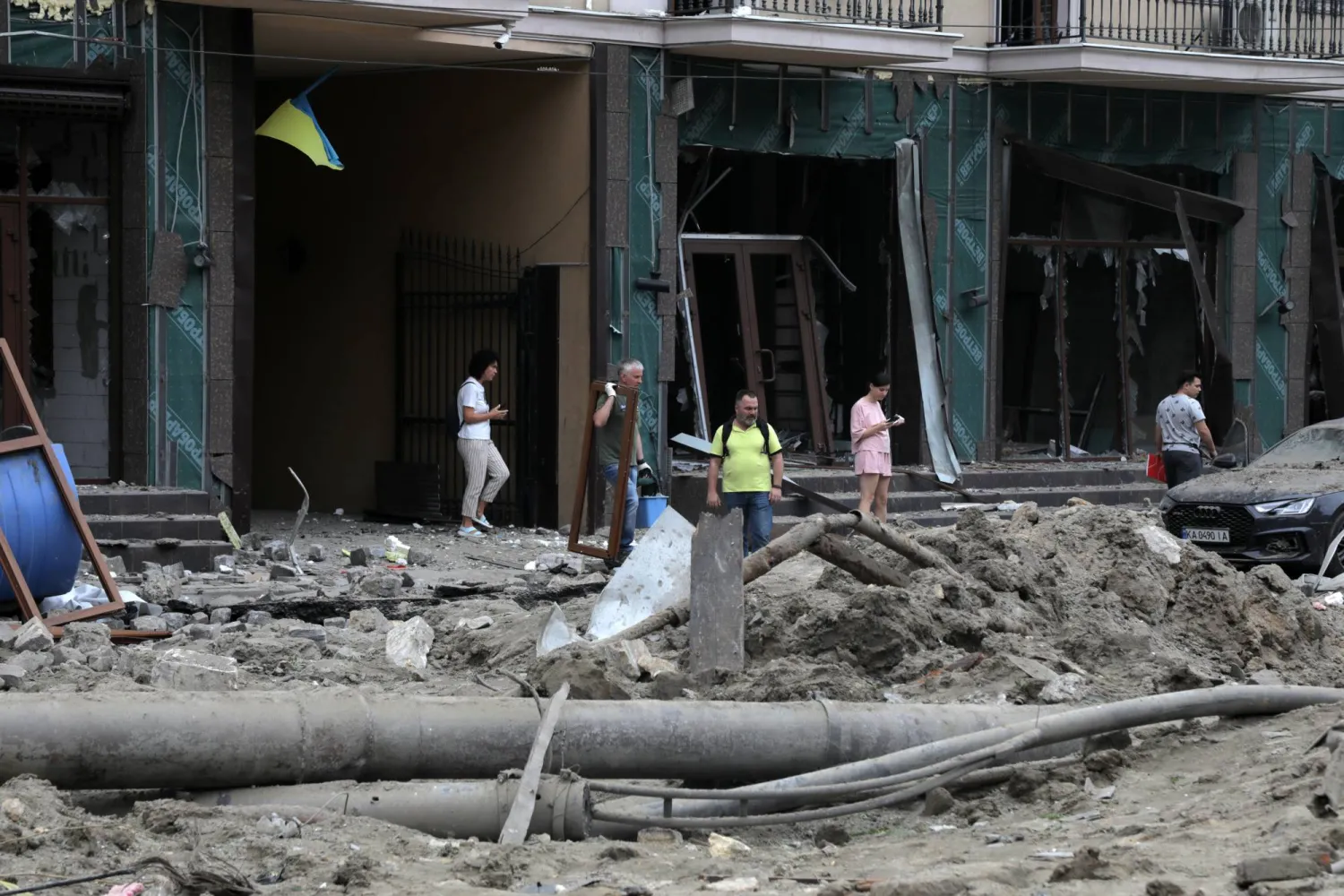 جانب من الدمار جراء القصف الروسي على مدينة أوديسا الأوكرانية (د.ب.أ)