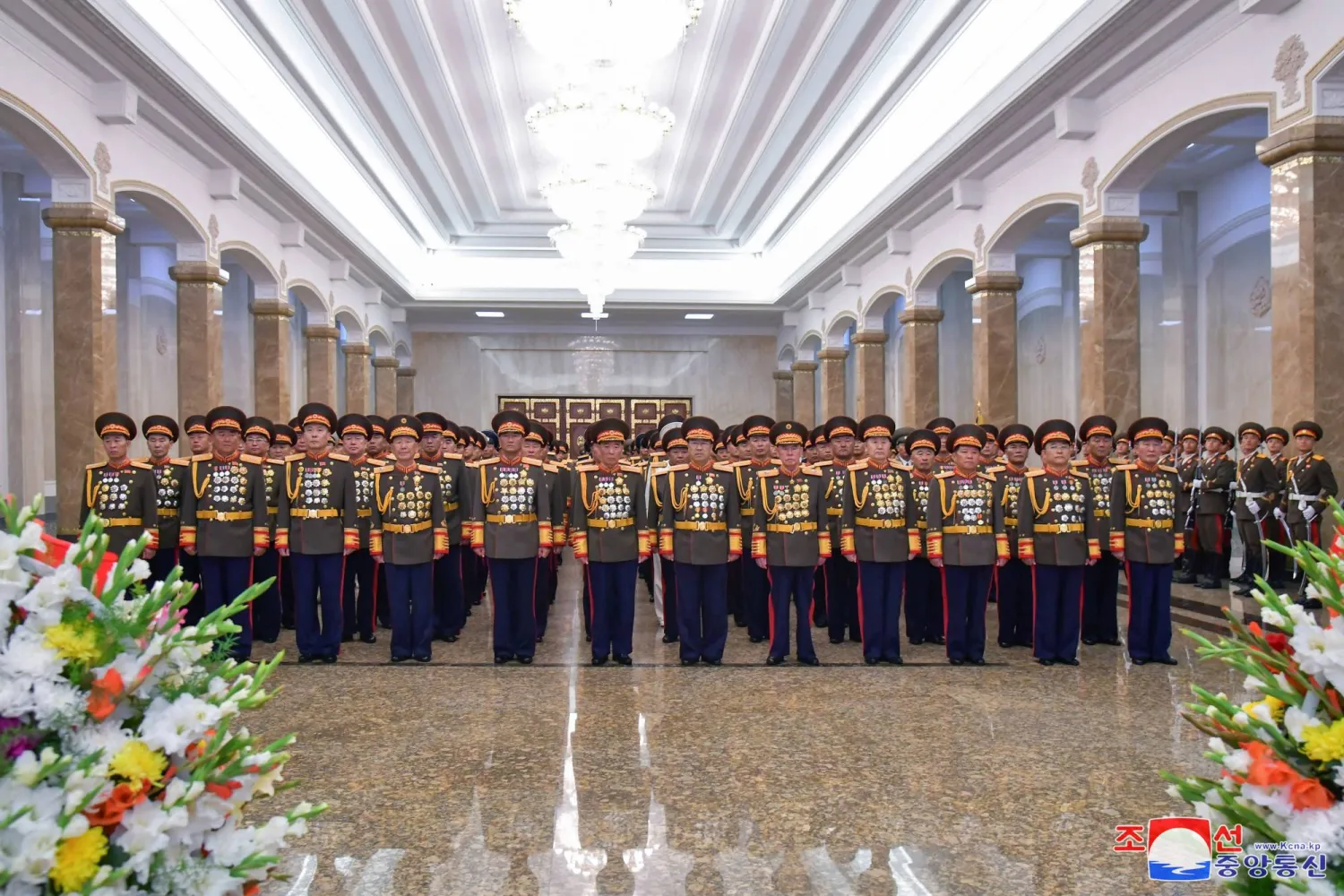Commanders of the Korean People's Army visit the Kumsusan Palace of the Sun to commemorate the 70th anniversary of the Korean War armistice, in Pyongyang, North Korea, July 25, 2023 in this image released by North Korea's Korean Central News Agency. KCNA via REUTERS