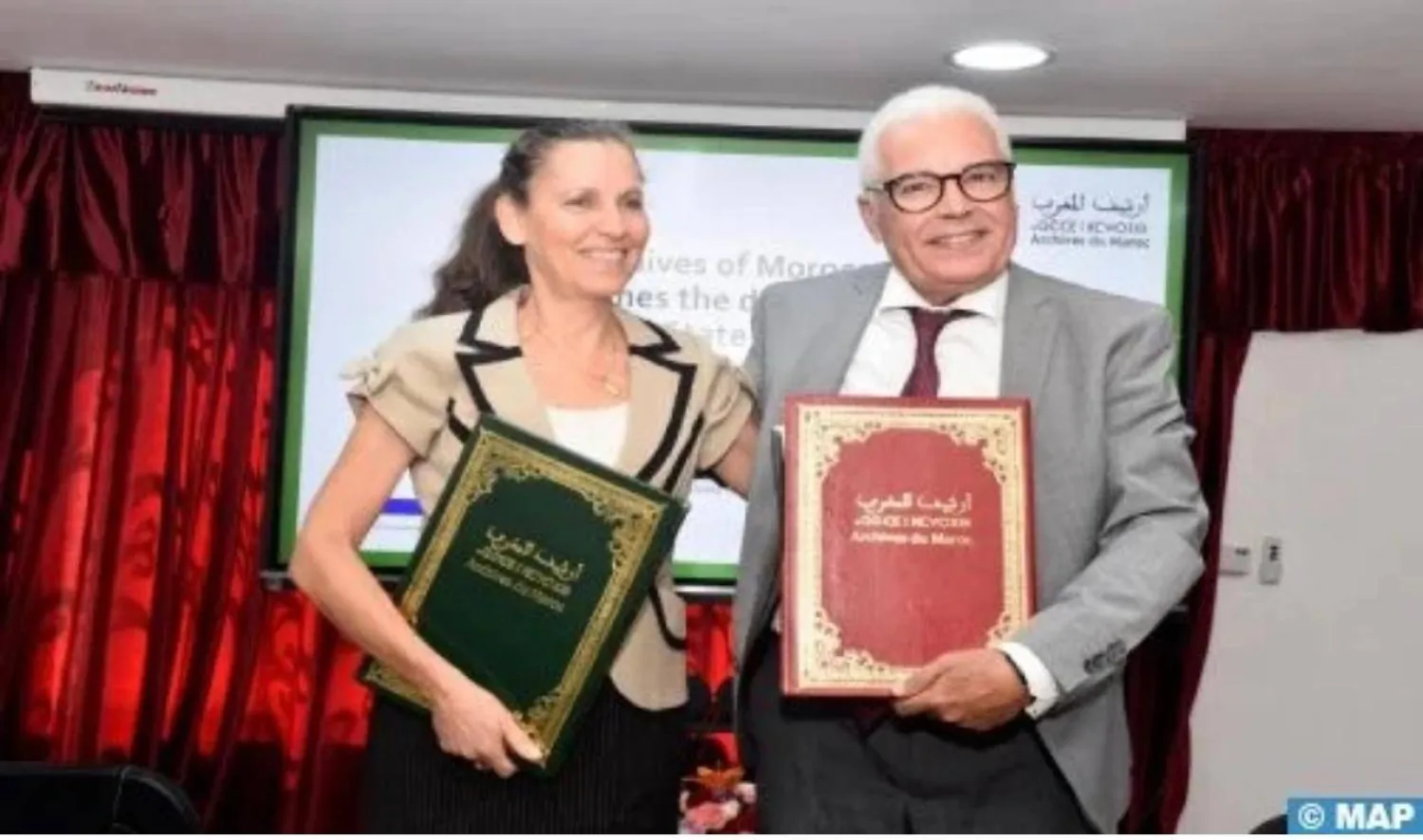 من حفل توقيع مذكرة التفاهم بين مؤسسة «أرشيف المغرب» وأرشيف دولة إسرائيل (الشرق الأوسط)