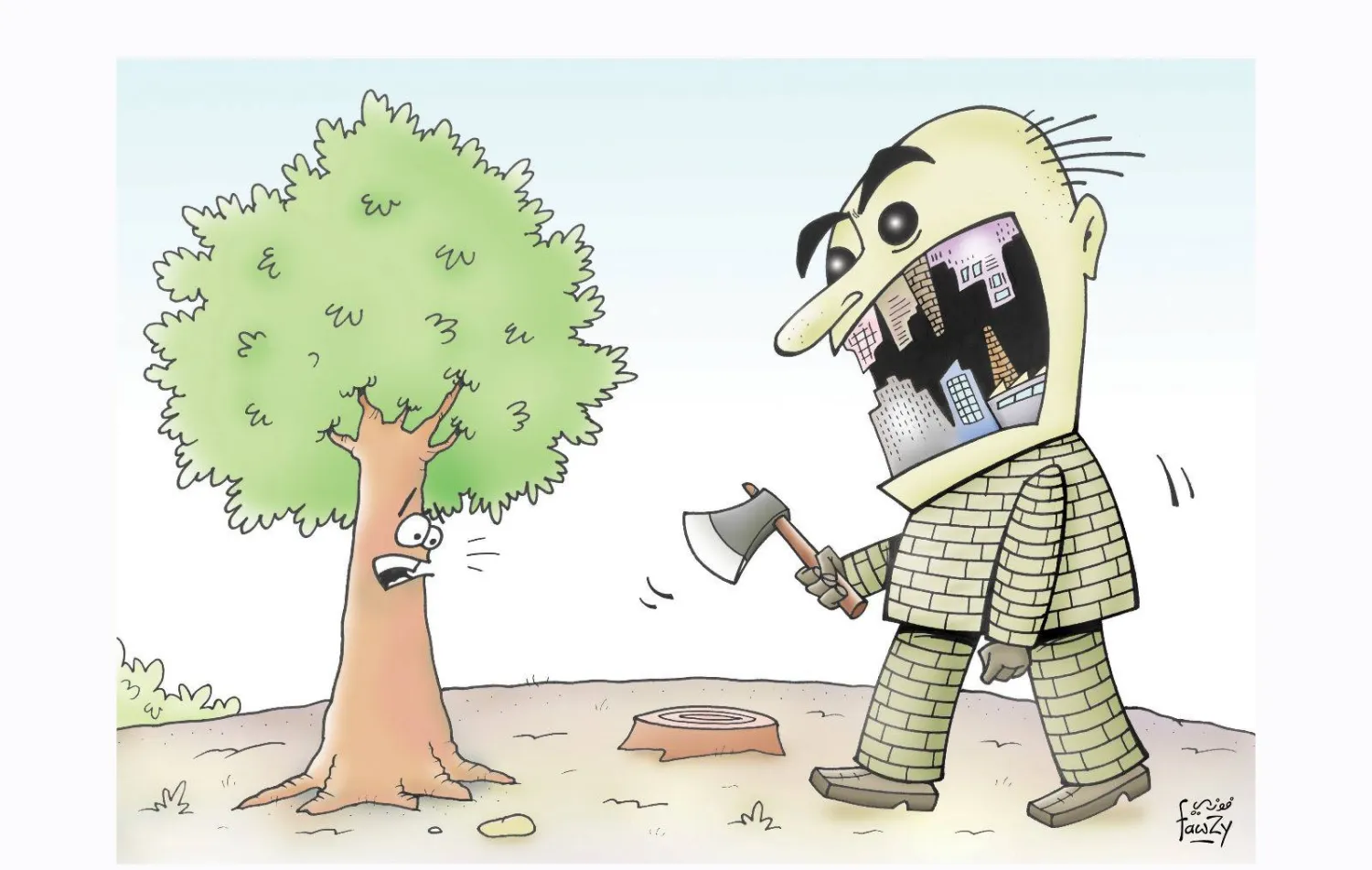 من أعمال الفنان المصري فوزي مرسي (إدارة المعرض)