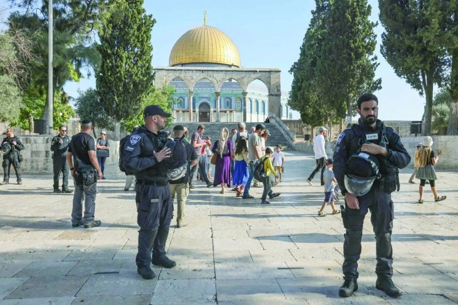 Israeli security forces at Al-Aqsa mosque compound. AFP file photo