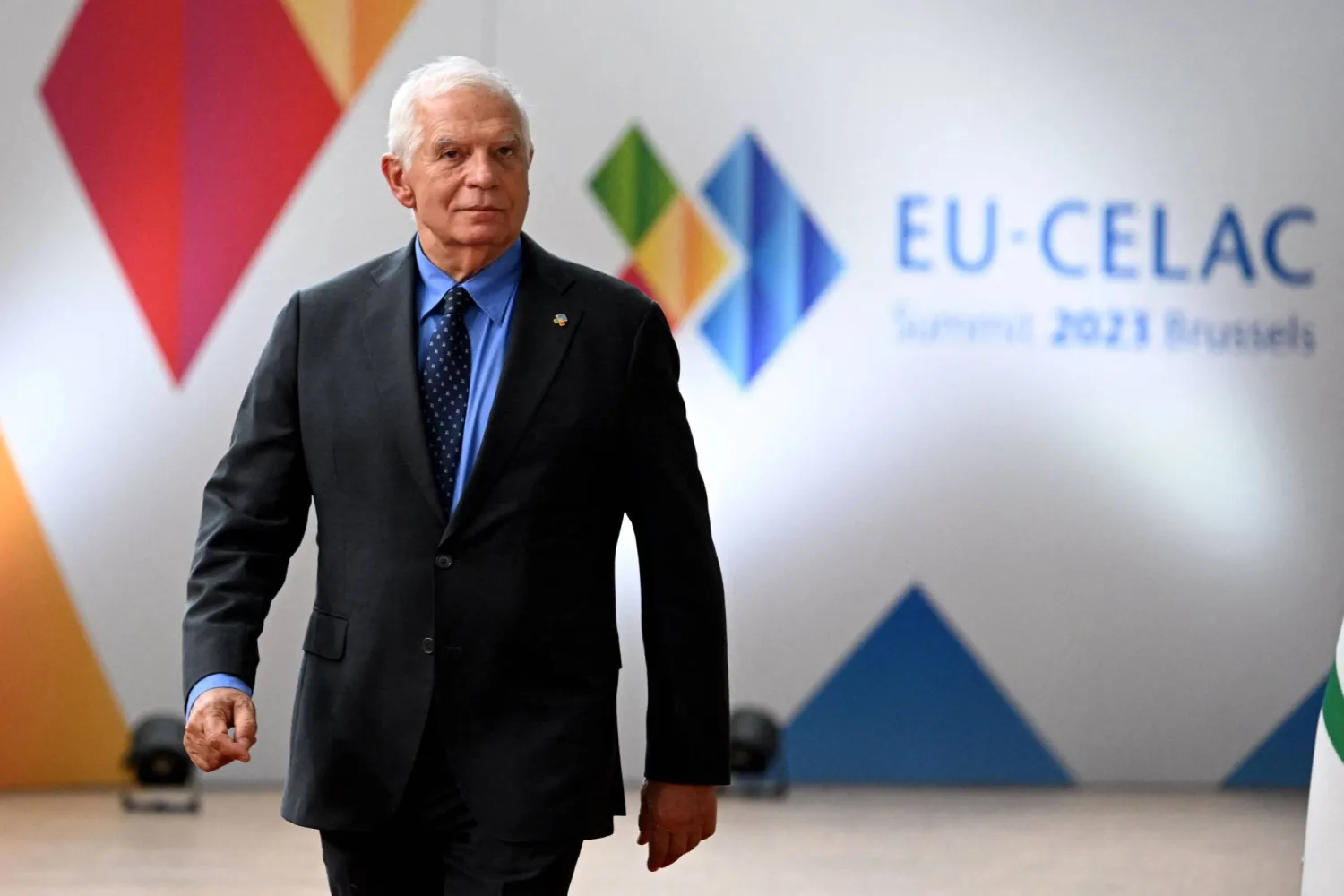 مسؤول السياسة الخارجية للاتحاد الأوروبي جوزيب بوريل في مبنى المجلس الأوروبي في بروكسل ببلجيكا في 17 يوليو 2023 (أ.ف.ب)