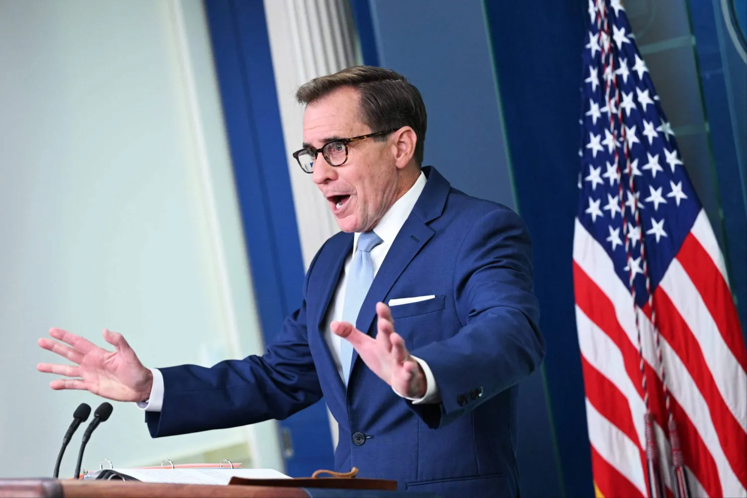 المتحدث باسم الأمن القومي بالبيت الأبيض جون كيربي (أ.ف.ب)