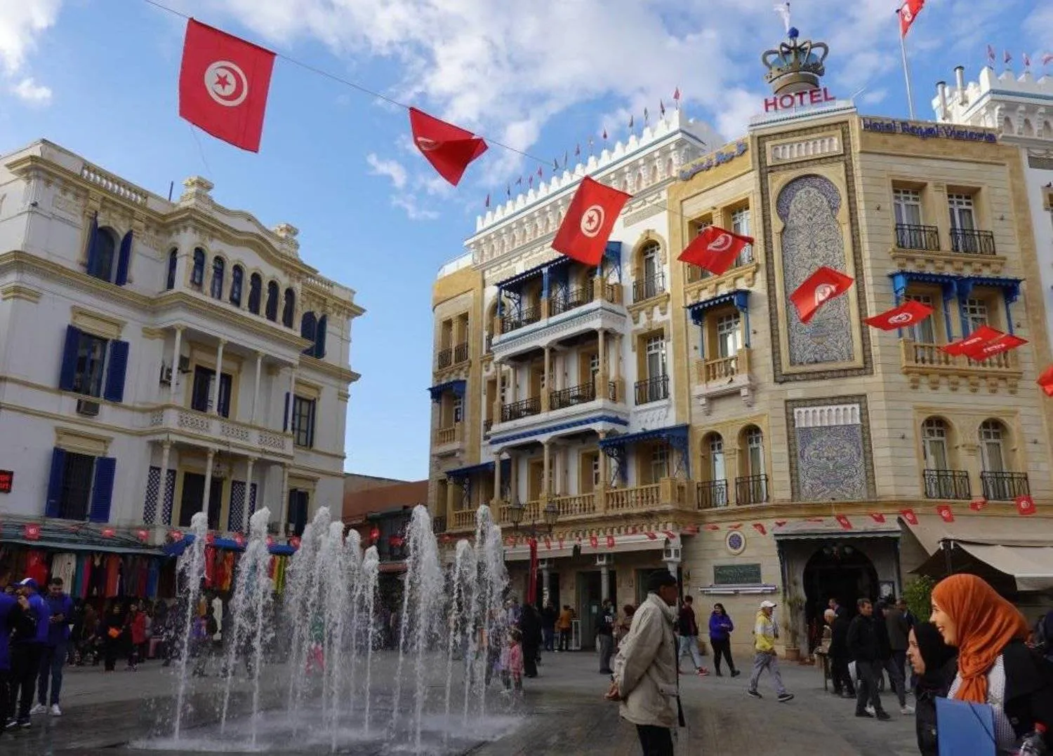 A water fountain in a square in Tunis (Getty Images)