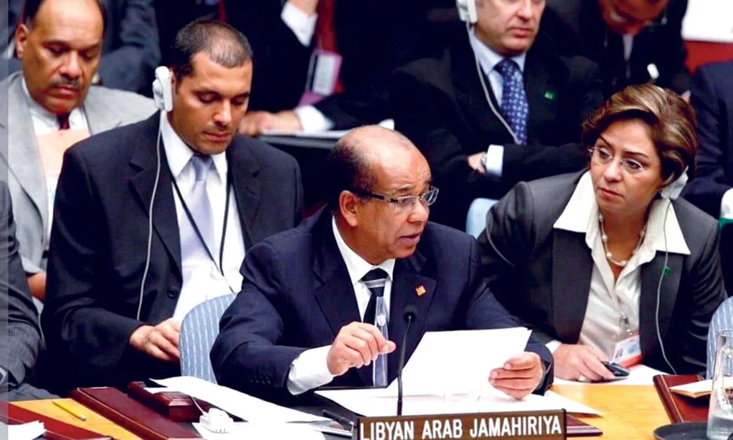  شلقم ممثلاً بلاده في إحدى جلسات مجلس الأمن الدولي