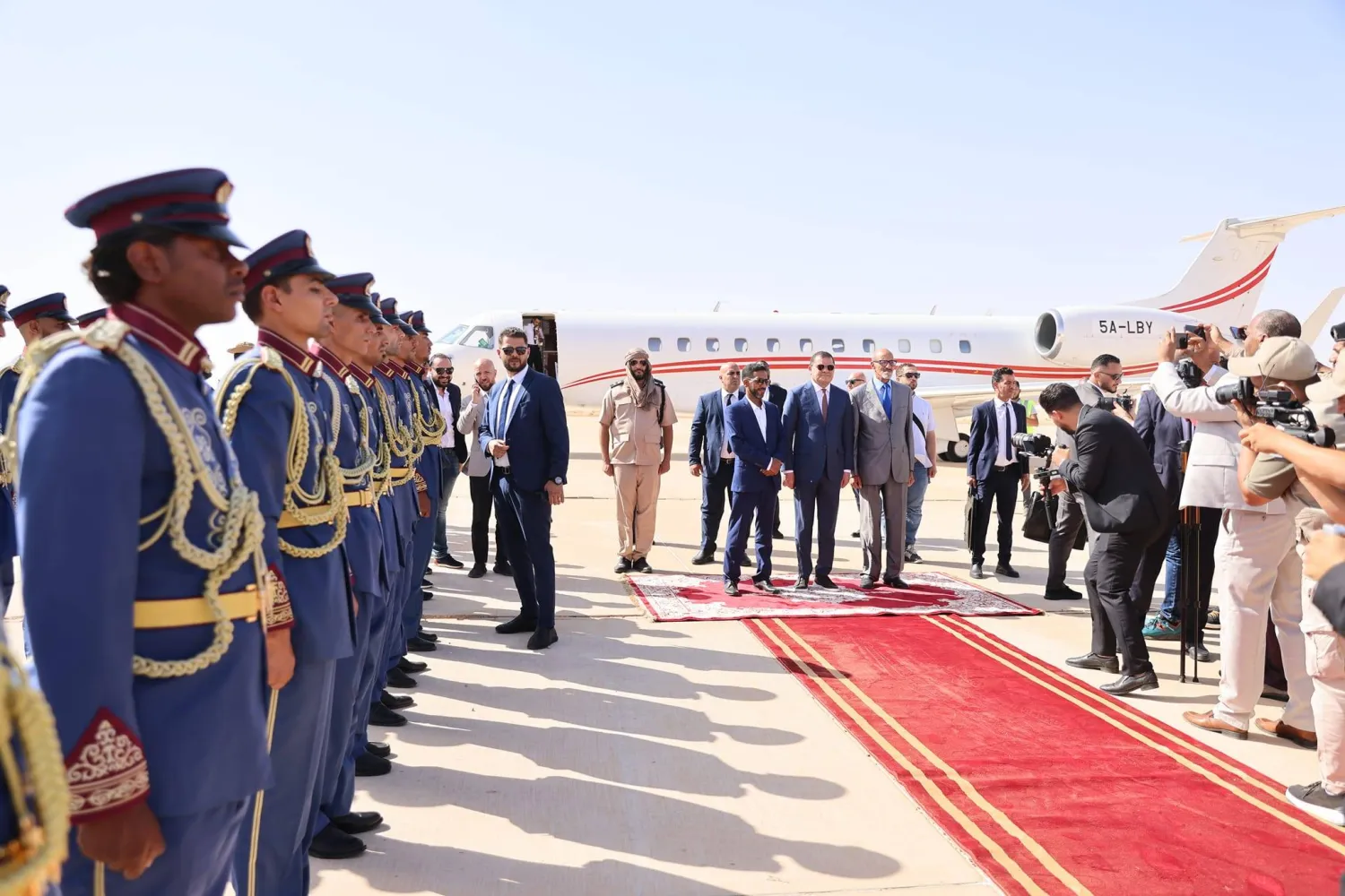 الدبيبة لدى وصوله إلى مدينة غدامس على الحدود الجزائرية - التونسية (حكومة «الوحدة»)