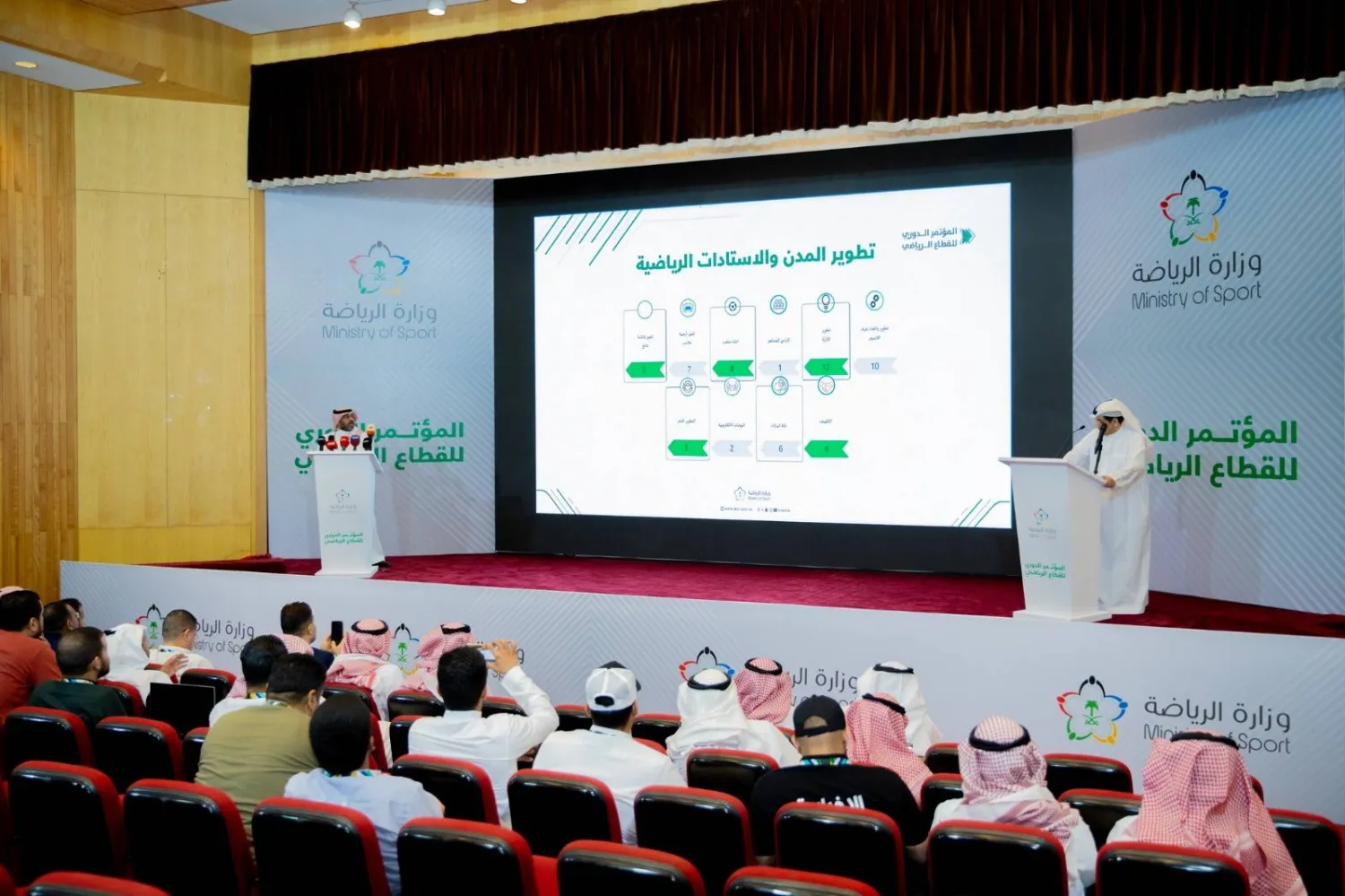 من مؤتمر القطاع الرياضي الدوري الذي أقامته وزارة الرياضة (الشرق الأوسط)