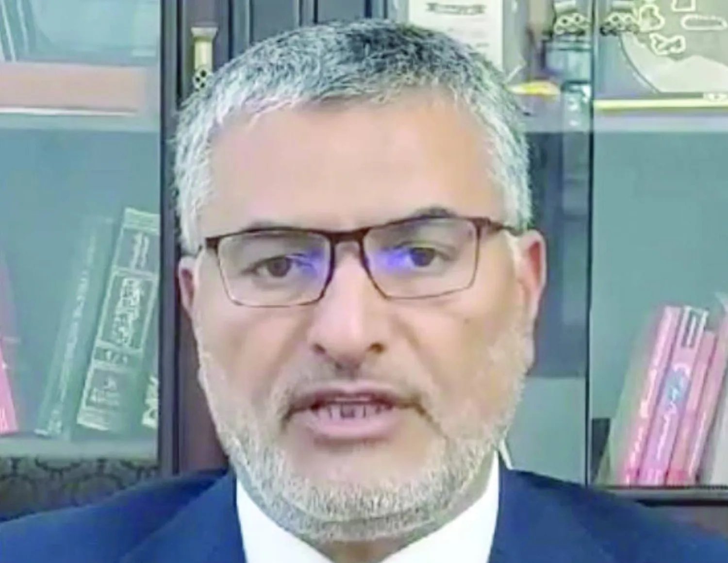 
محمد تكالة الرئيس الجديد للمجلس الأعلى للدولة في ليبيا (الصورة من مقطع فيديو)