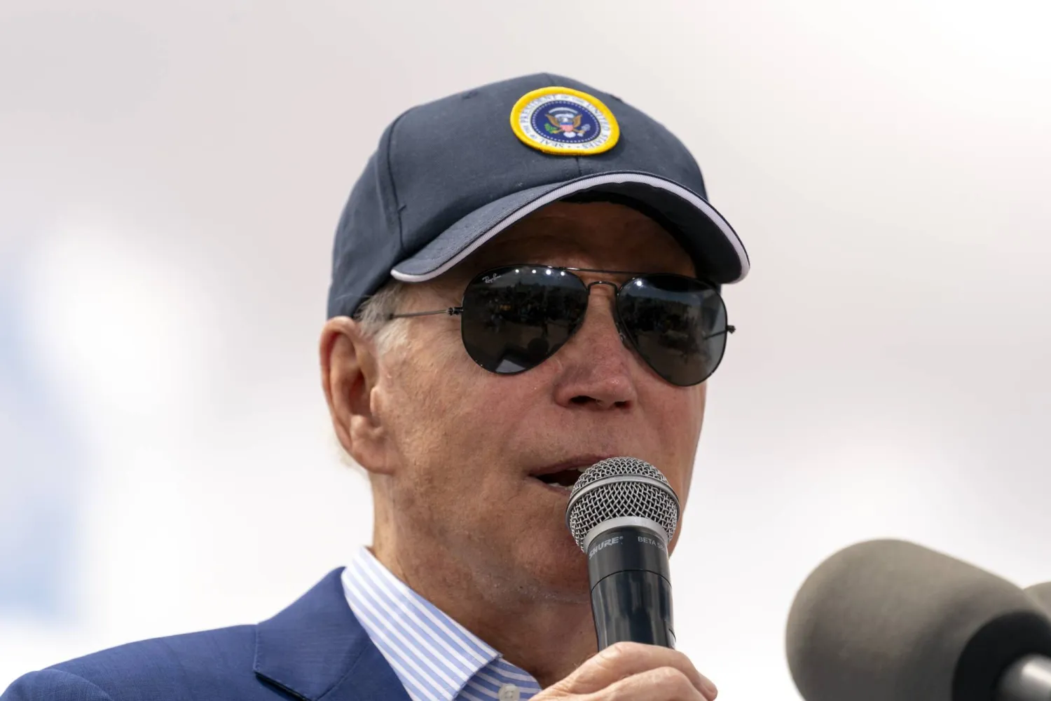 President Joe Biden speaks before signing a proclamation designating the Baaj Nwaavjo I'Tah Kukveni National Monument at the Red Butte Airfield Tuesday, Aug. 8, 2023, in Tusayan, Ariz. (AP Photo/Alex Brandon)