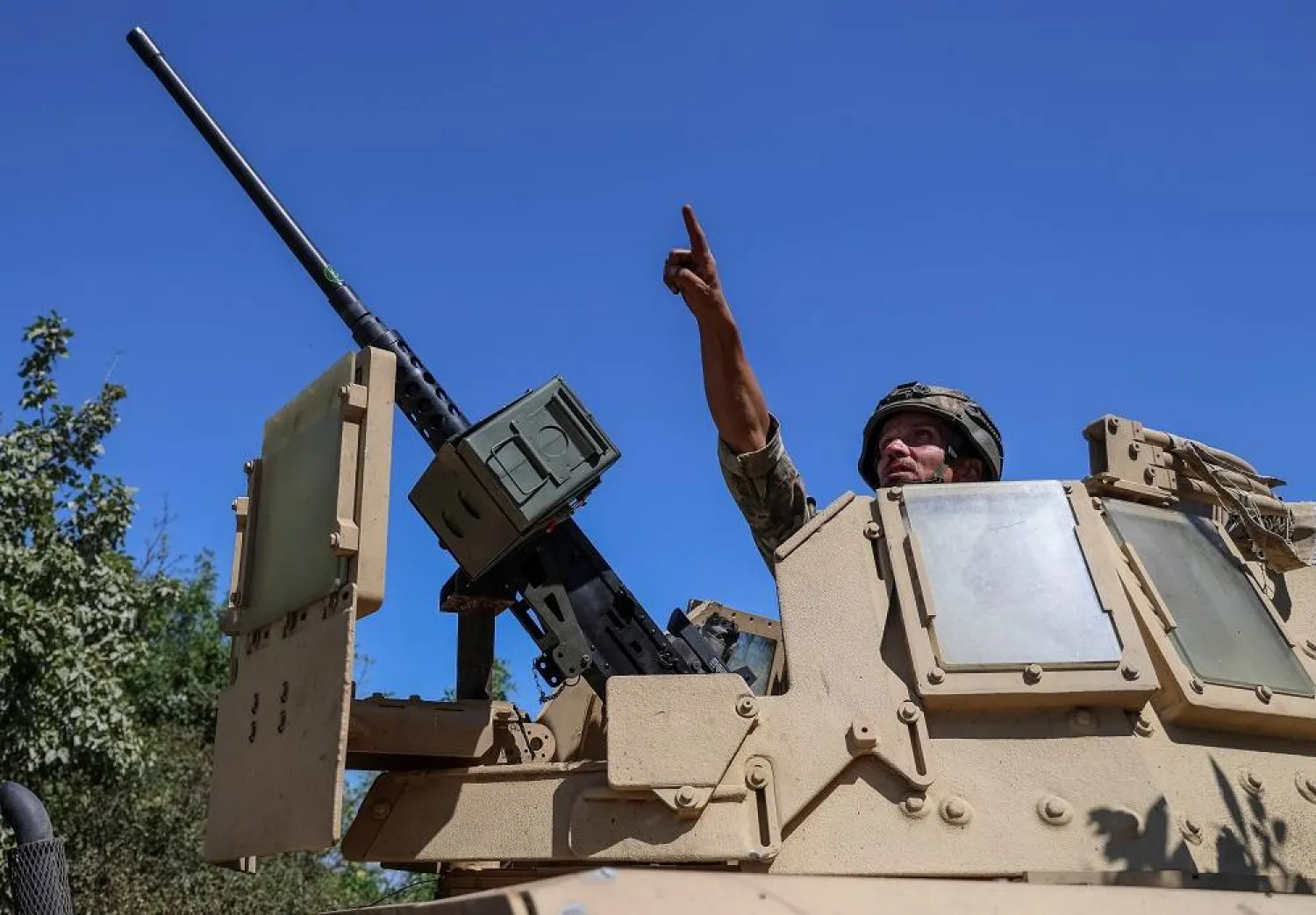 A member of an air-defense unit of the Ukrainian border guard is seen at his position at a front line, amid Russia's attack on Ukraine, in Donetsk region, Ukraine August 9, 2023. (Reuters)