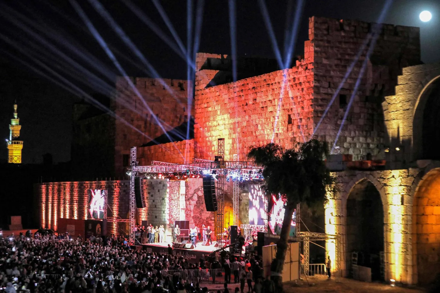 افتتاح مهرجان «ليالي قلعة دمشق الرابع» 2 أغسطس (أ.ف.ب)