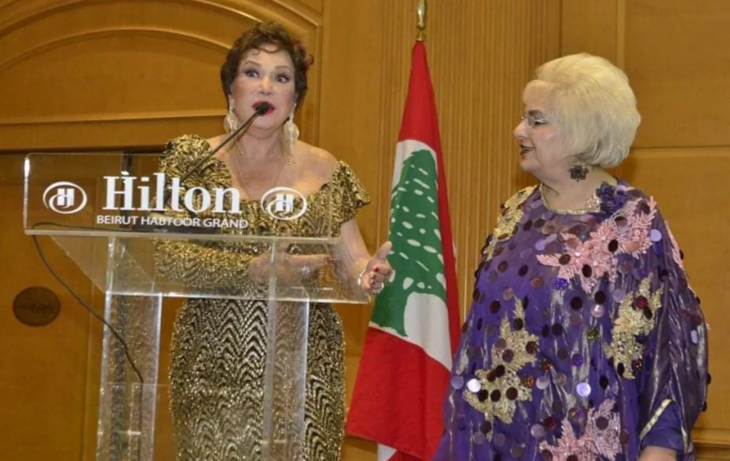 لبلبة تلقي كلمة خلال تكريمها (حسابها على «فيسبوك»)