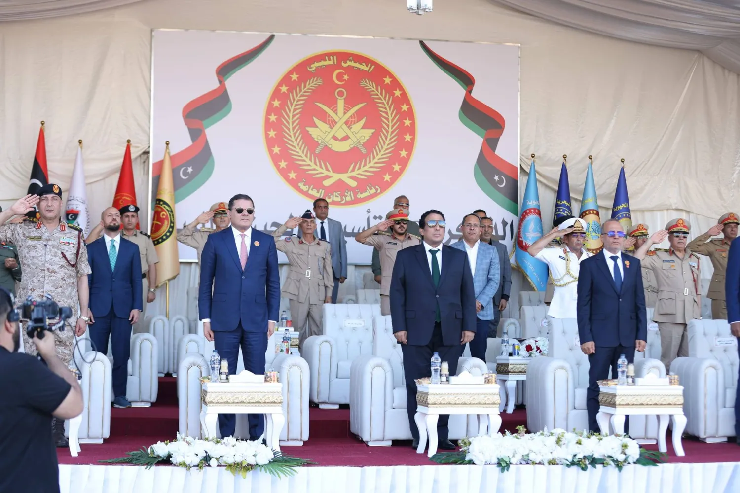 جانب من احتفالات السلطة التنفيذية في طرابلس بذكرى تأسيس الجيش الليبي (المجلس الرئاسي)