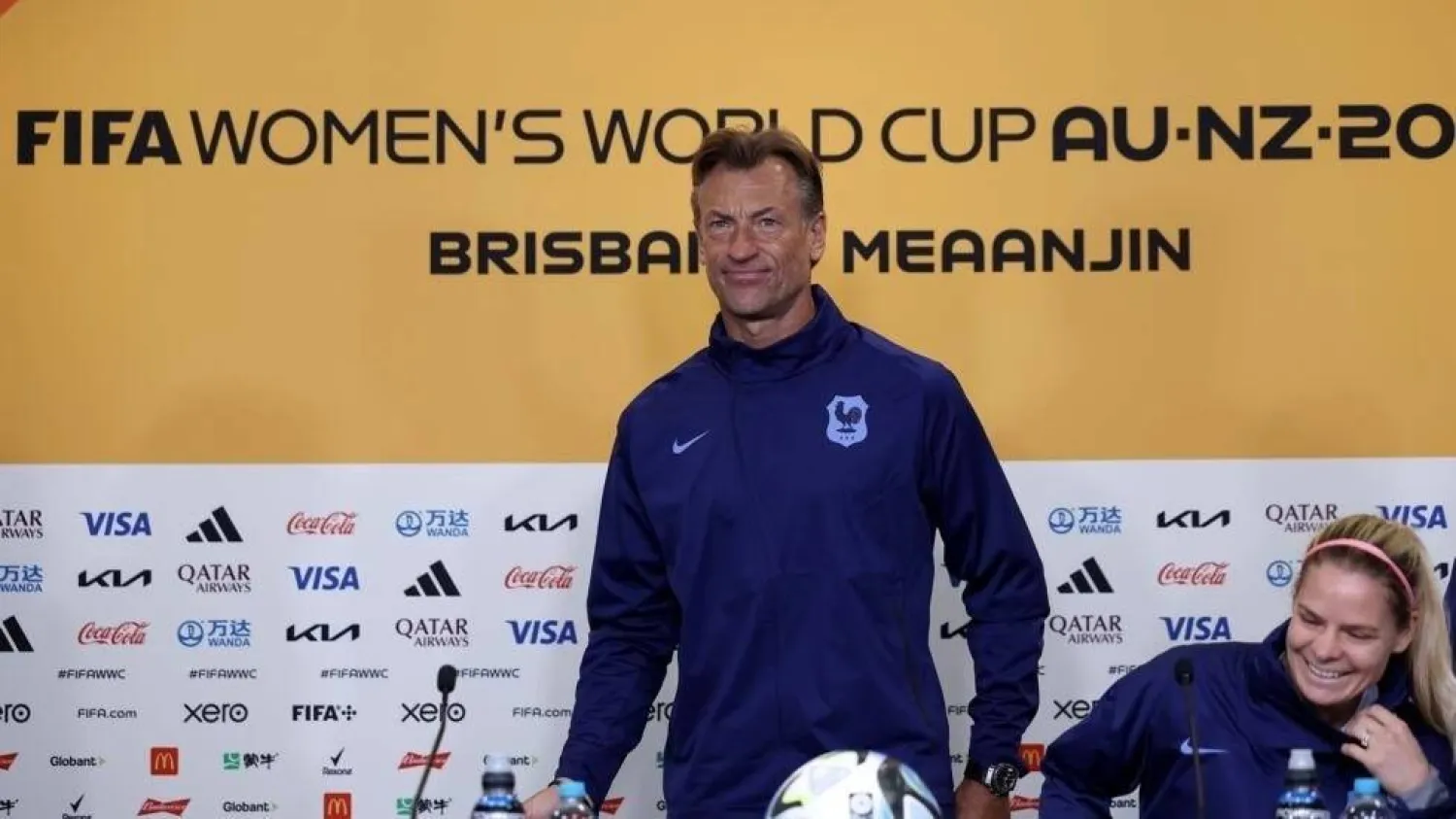 France coach Herve Renard arrives to speak to reporters in Brisbane on Friday. FRANCK FIFE / AFP
