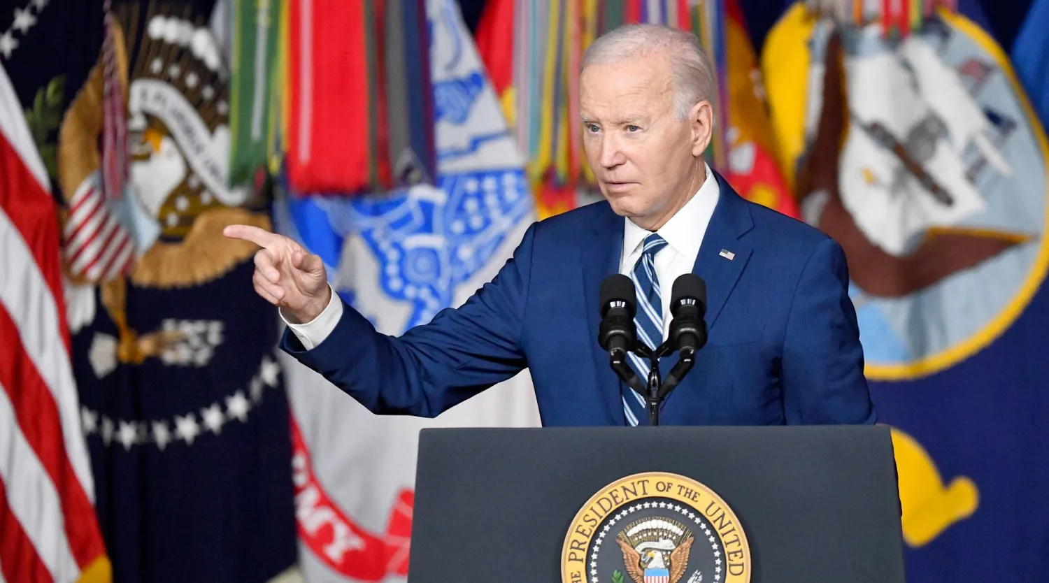 بايدن لدى إلقائه خطاباً حول أوضاع المحاربين القدامى في يوتا الخميس (أ.ب)