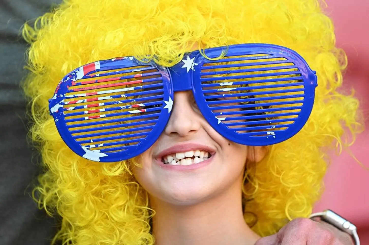 A Matildas fan shows support ahead of the FIFA Women's World Cup 2023 quarter-final soccer match between Australia and France at Brisbane Rectangular Stadium in Brisbane, Australia, 12 August 2023. (EPA)