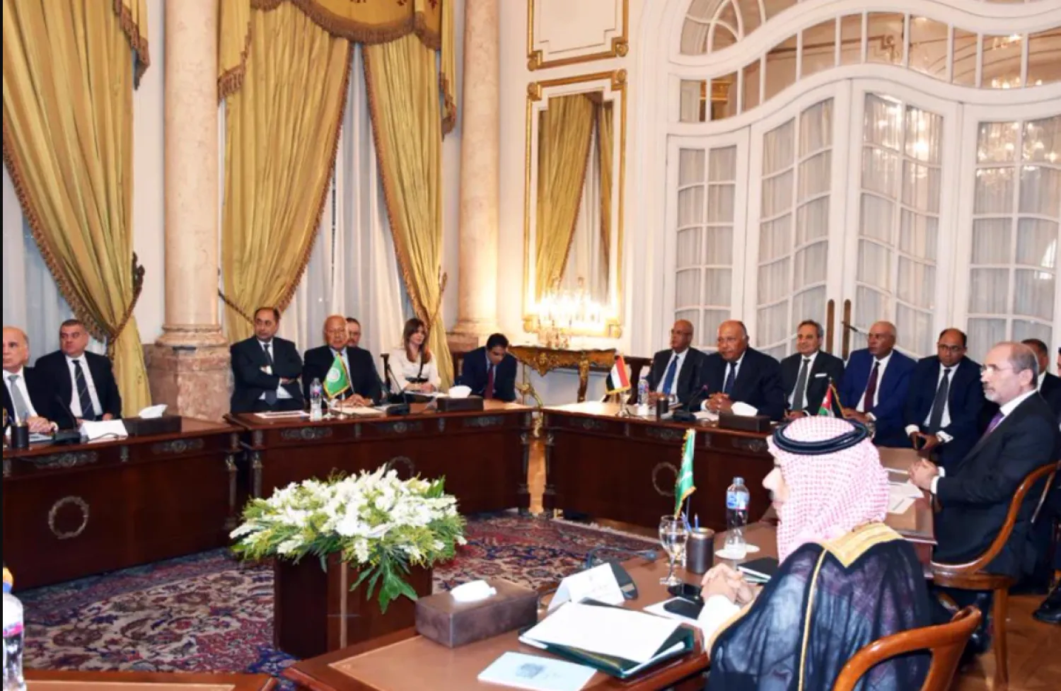 جانب من اجتماع «لجنة الاتصال الوزارية العربية» في القاهرة (صفحة الأمين العام لجامعة الدول العربية)