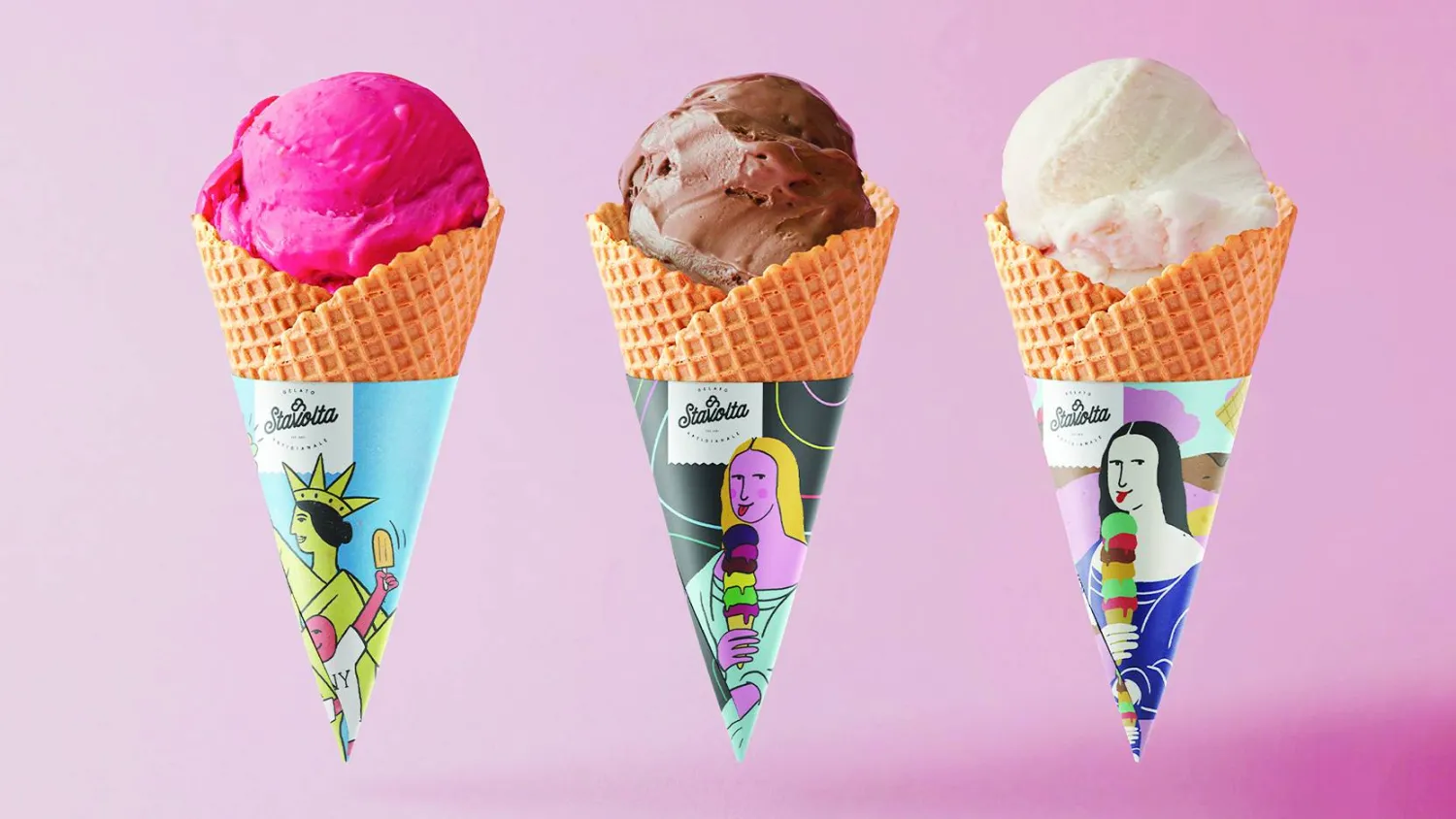 الجيلاتو مغلفة بصور للموناليزا (الشرق الأوسط)