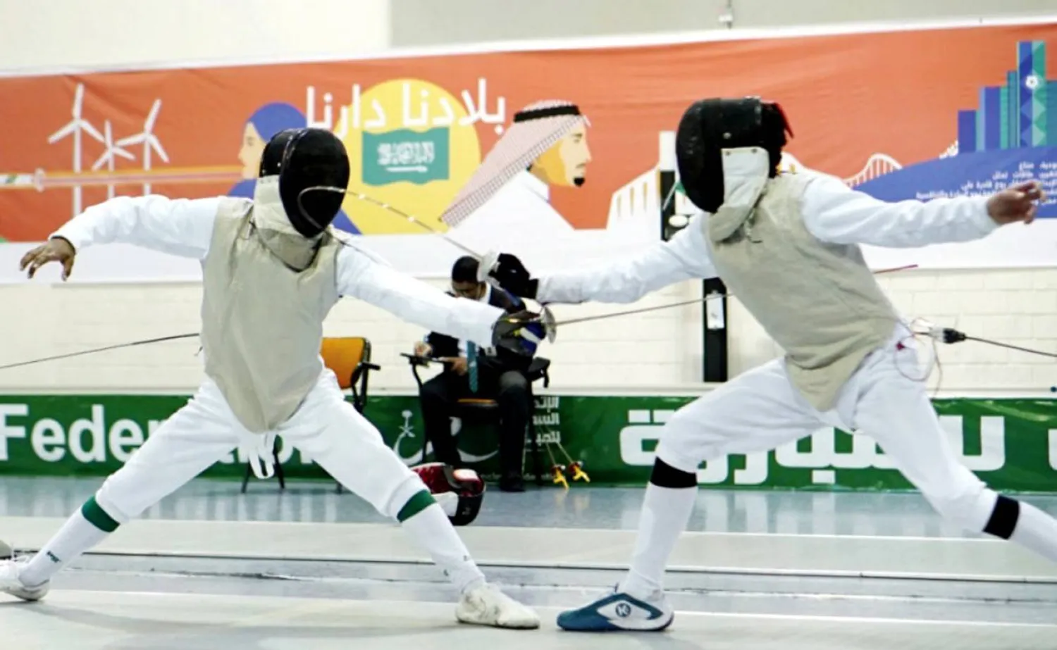 جانب من منافسات سابقة لبطولة السعودية المفتوحة للمبارزة (الشرق الأوسط)