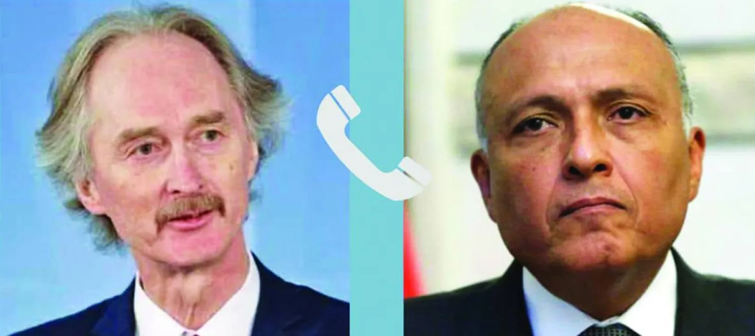 سامح شكري وغير بيدرسون (موقع الخارجية المصرية)