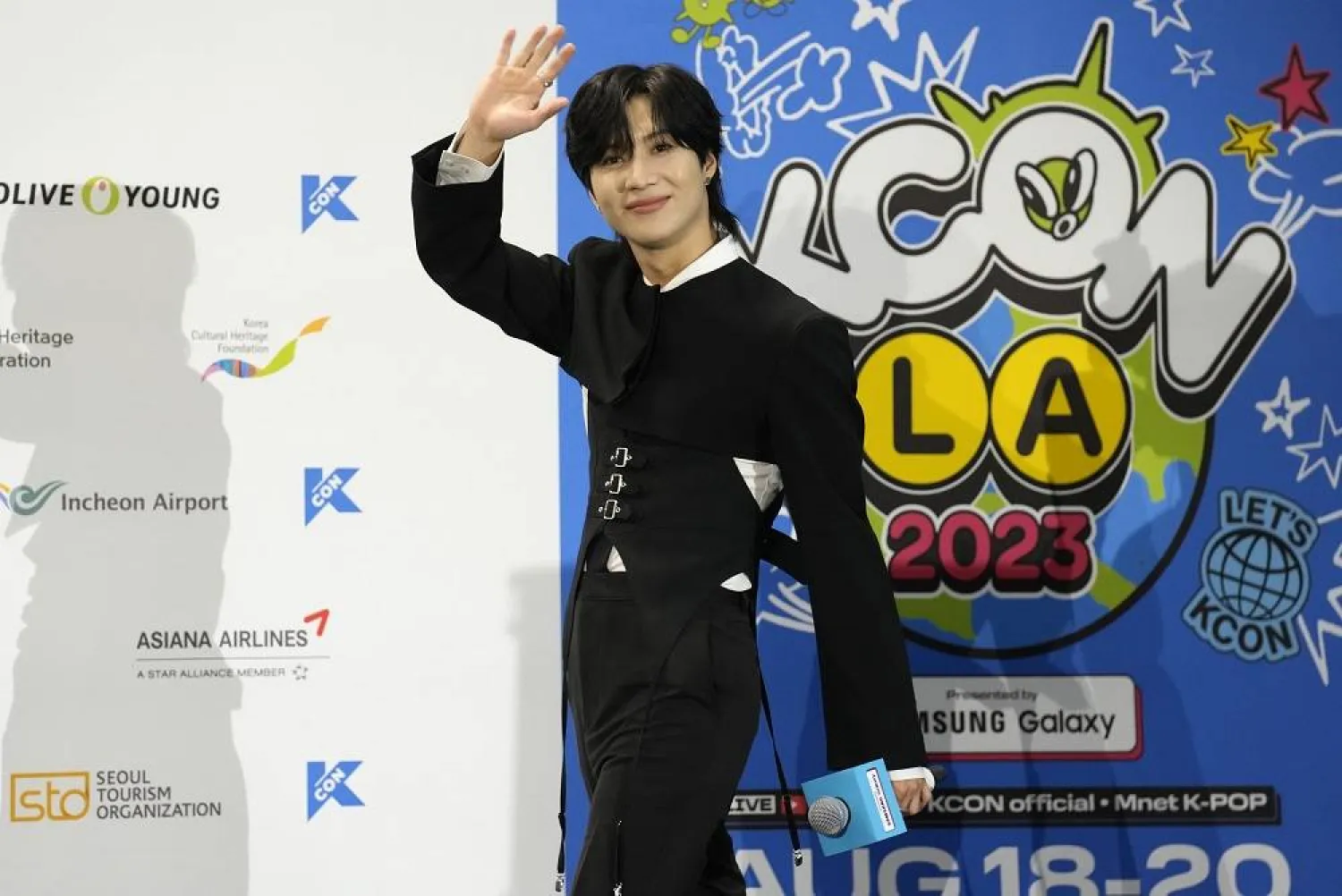 South Korean singer Taemin attends KCON at the Los Angeles Convention Center on Friday, Aug. 18, 2023. (AP)